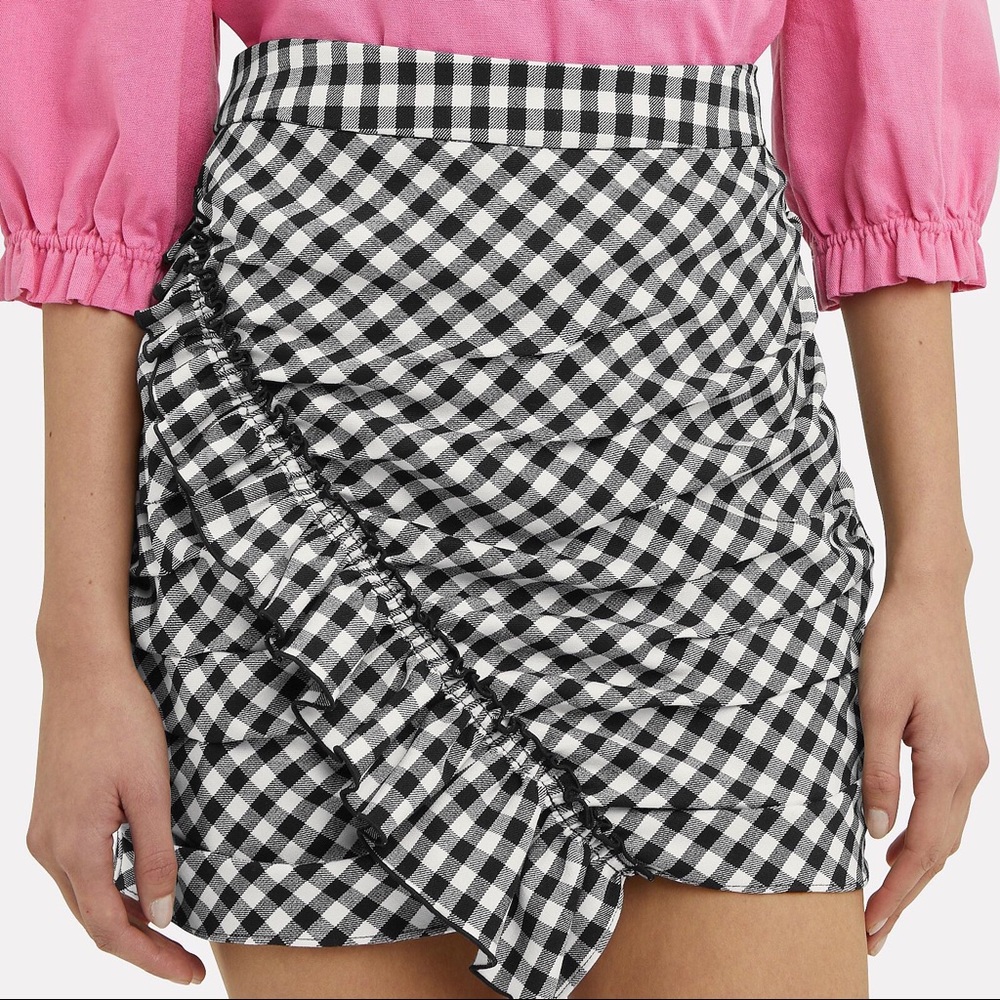 Derek Lam 10 Crosby Black White Gingham Skirt